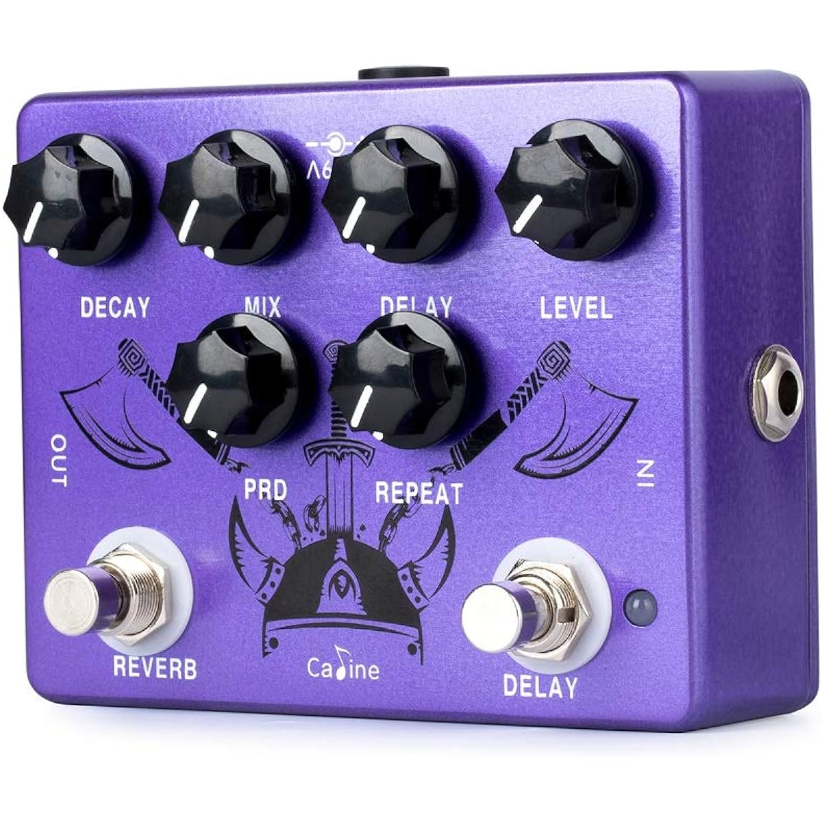 Caline Pedals Reverb Delay Effect Pedal Repeat Preamp Acoustic Electric Guitar Pedal True Bypass Metal Purple CP-80