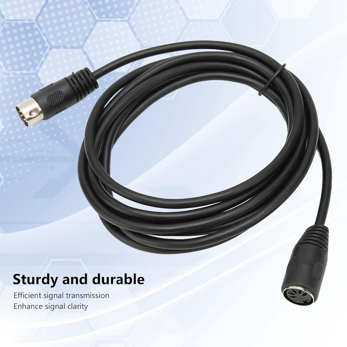 MIDI Cable 10ft MIDI DIN Extension Cable 5 Pin DIN Connector Male to Female Audio Cable for MIDI Keyboard/Synth/Sampler/External Sound Card