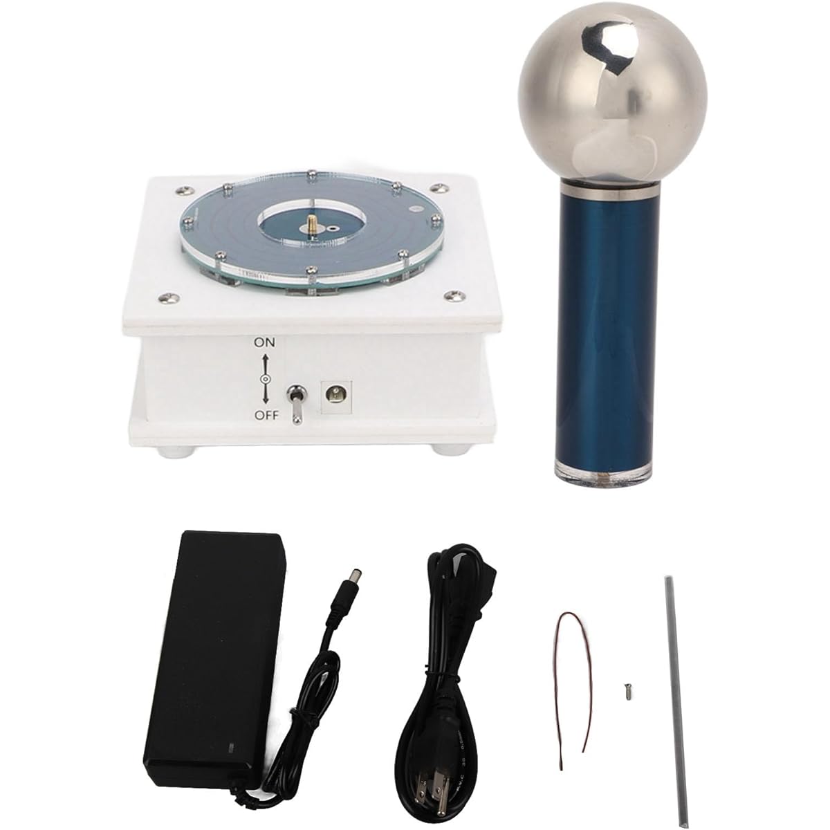 Tesla Coil 15V 8A Arc Length 10cm/3.9inch Arc Plasma Wireless Transmission Generator with Acrylic Base Shell for Science Experiment