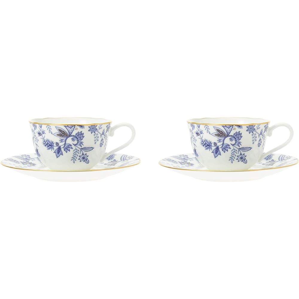 Noritake Cup & Saucer (Pair Set) (Coffee Tea) 220cc Blue Sorrentino 2 Bone China P59387A/4562