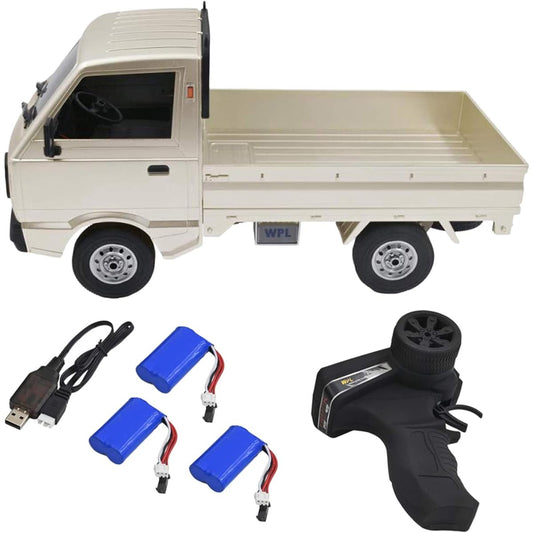 kowaku RC Car for Kids Electric RC Car 1/10 RC Car D12 2WD 2.4GHz Wireless 4 Choices - Beige 3 Batteries