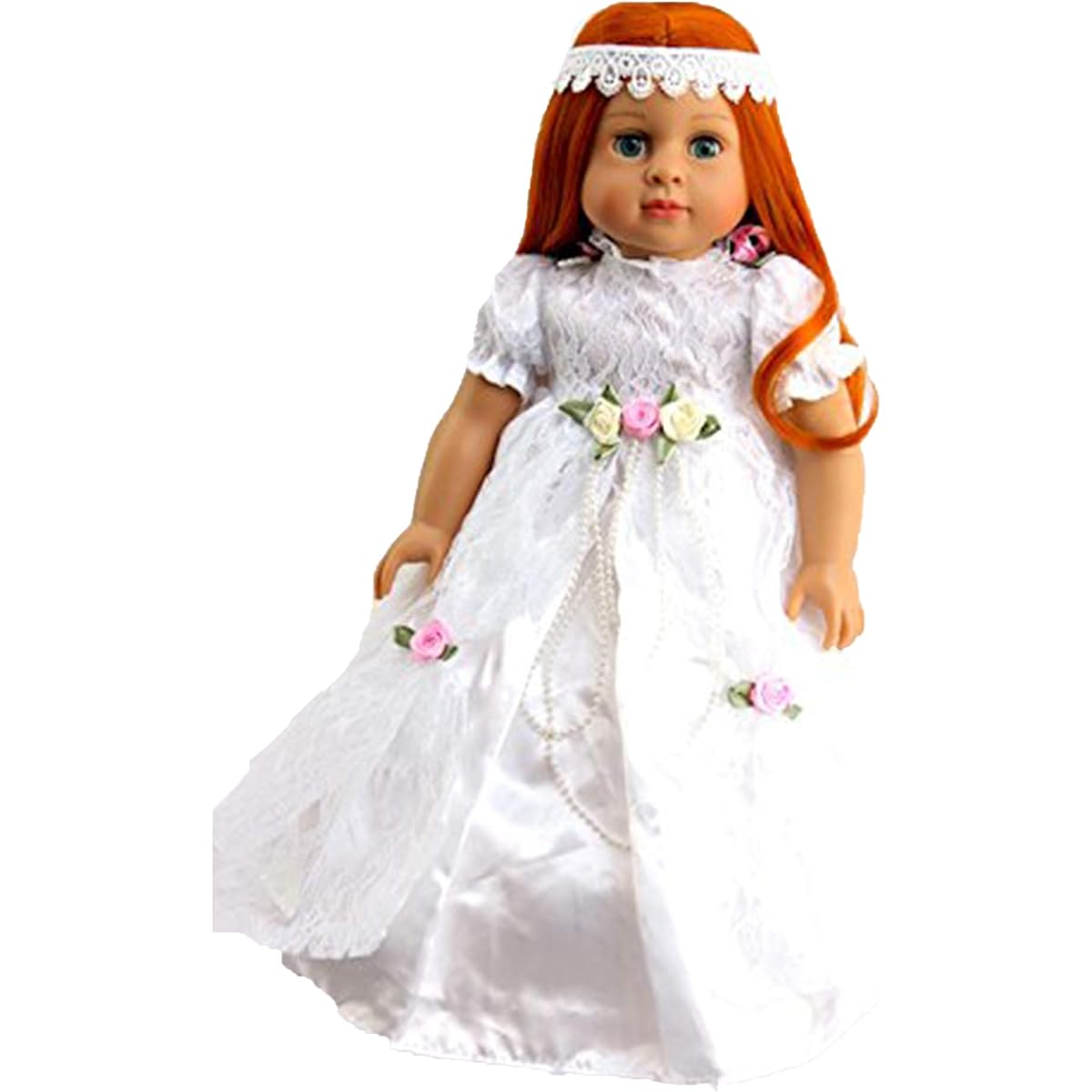 Lace Bride with Rosettes-Fits 18" American Girl Dolls, Madame Alexander Our Generation, etc. | 18 Inch Doll Clothes