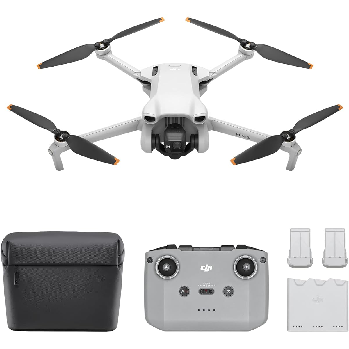 DJI Mini 3 Fly More Combo Plus + Care Refresh 2 Year Version – 4K HDR video recording, 51 minutes flight time, portrait shooting, many intelligent functions, foldable lightweight mini camera drone