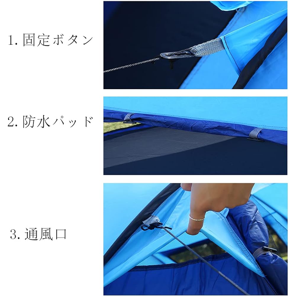XND Tent, Automatic Camping Tent, Folding Tent, Camping Tent, One Pole Tent, Pop-up Tent, One-Touch Tent, Sunshade Tent, For 5-8 People, Large Space, Lightweight, Easy to Store, Convenient to Carry, Outdoor Equipment, Camping, Disaster Prevention, Beach