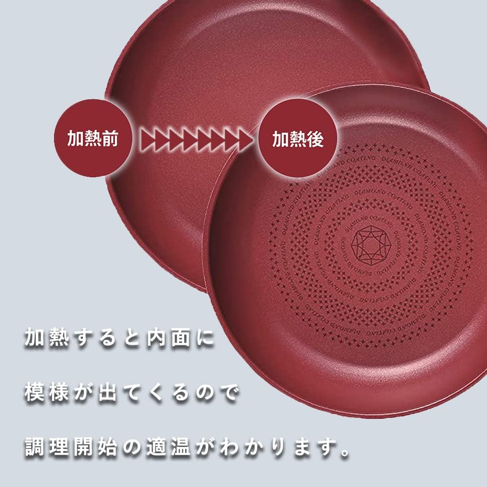 Pearl Metal Pot Cookware 5 Piece Set B IH Compatible Diamond Coat Cook Sign HB-5622