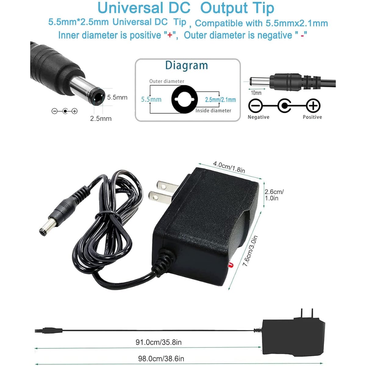 MTYTOT 3V 1Amp 3W Power Adapter AC 100V-240V to DC 3V 1Amp 0.7A 0.5A Wall Charger for LED Light with 8 Chips for Tabletop Fountain Mini Fan Speaker