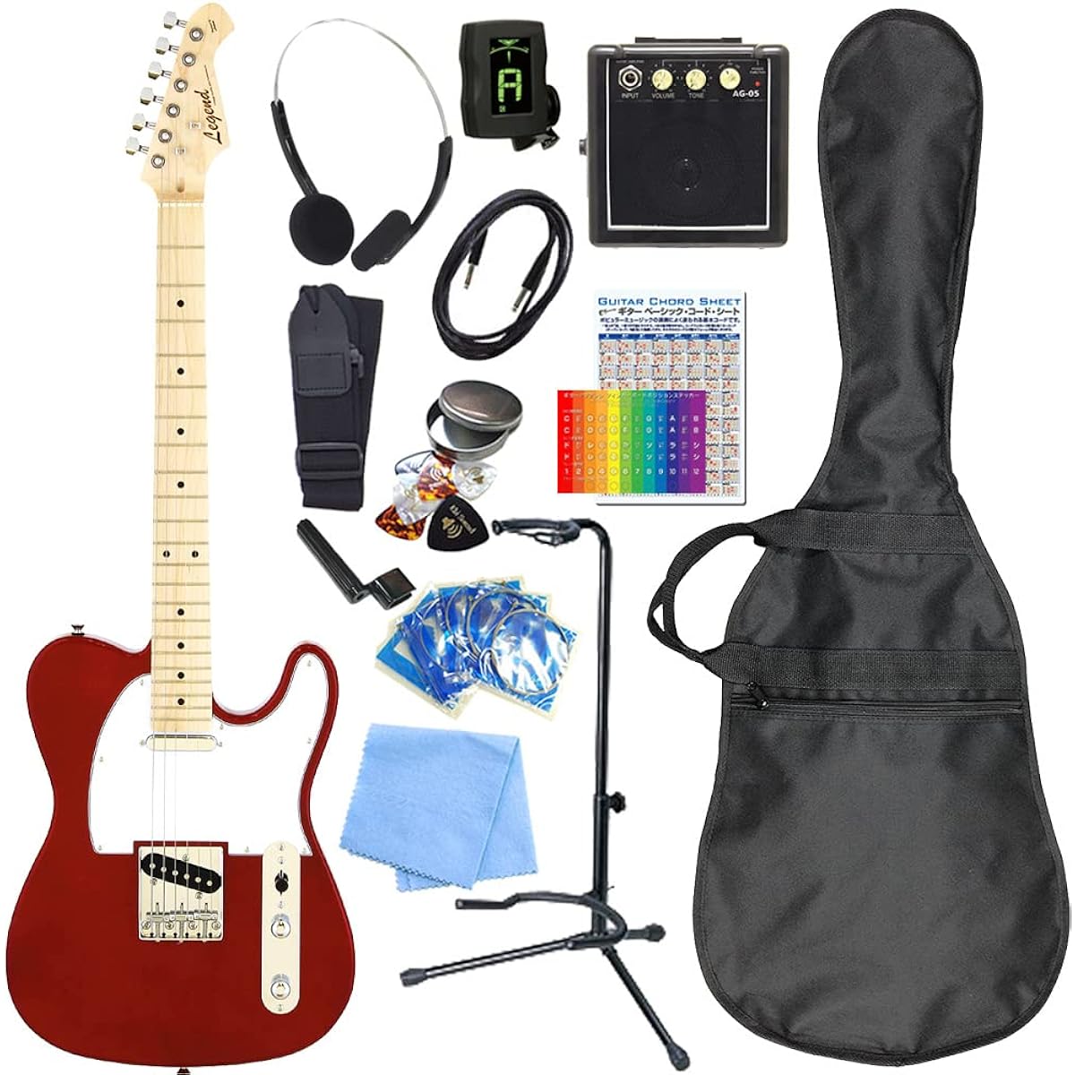 Legend LTE-Z CA/M Electric Guitar Telecaster Type Beginner with Mini Amplifier 15 Piece Set [98765]