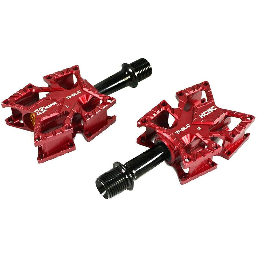 KCNC KNIFE Titanium Spindle Road Platform Pedals, Red, KPED01-TI-R, SK2173