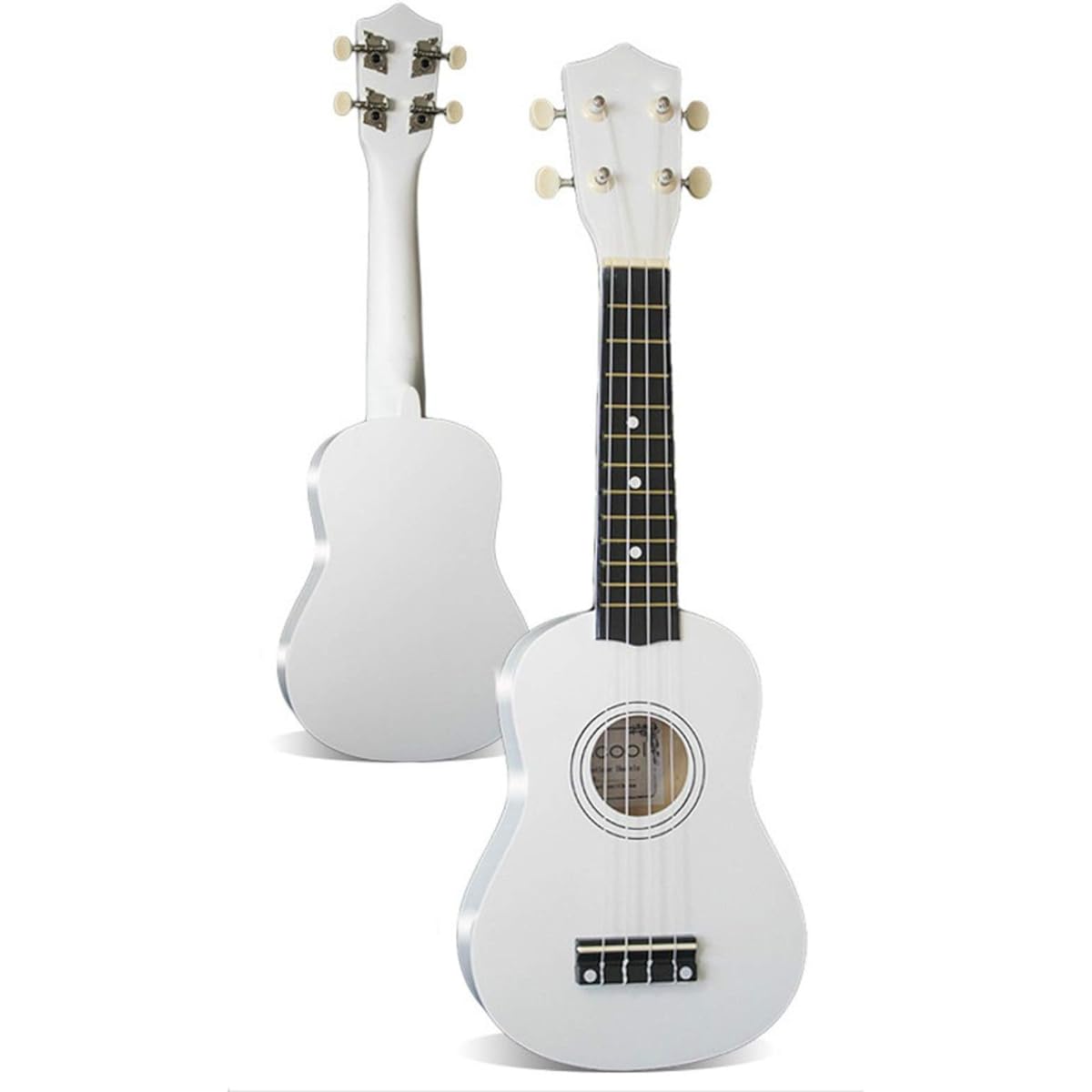 Ukulele 21 Inch Soprano Ukulele Rosewood Acoustic Nylon 4 String Ukulele Bass Guitar for Beginners Musical Instruments (Color: White, Size: 21 Inch)