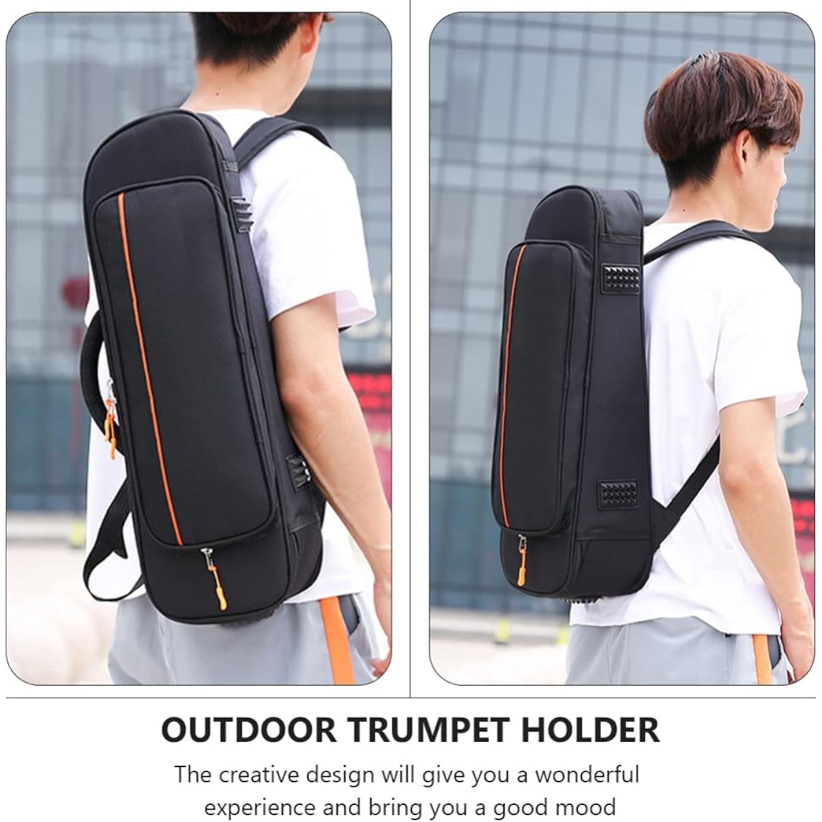 Vaguelly Trumpet Bag Trumpet Backpack Case Lightweight Trumpet Gig Bag with Adjustable Shoulder Strap, Instrument Pouch Outdoor Trumpet Carry Bag Trumpet Holder