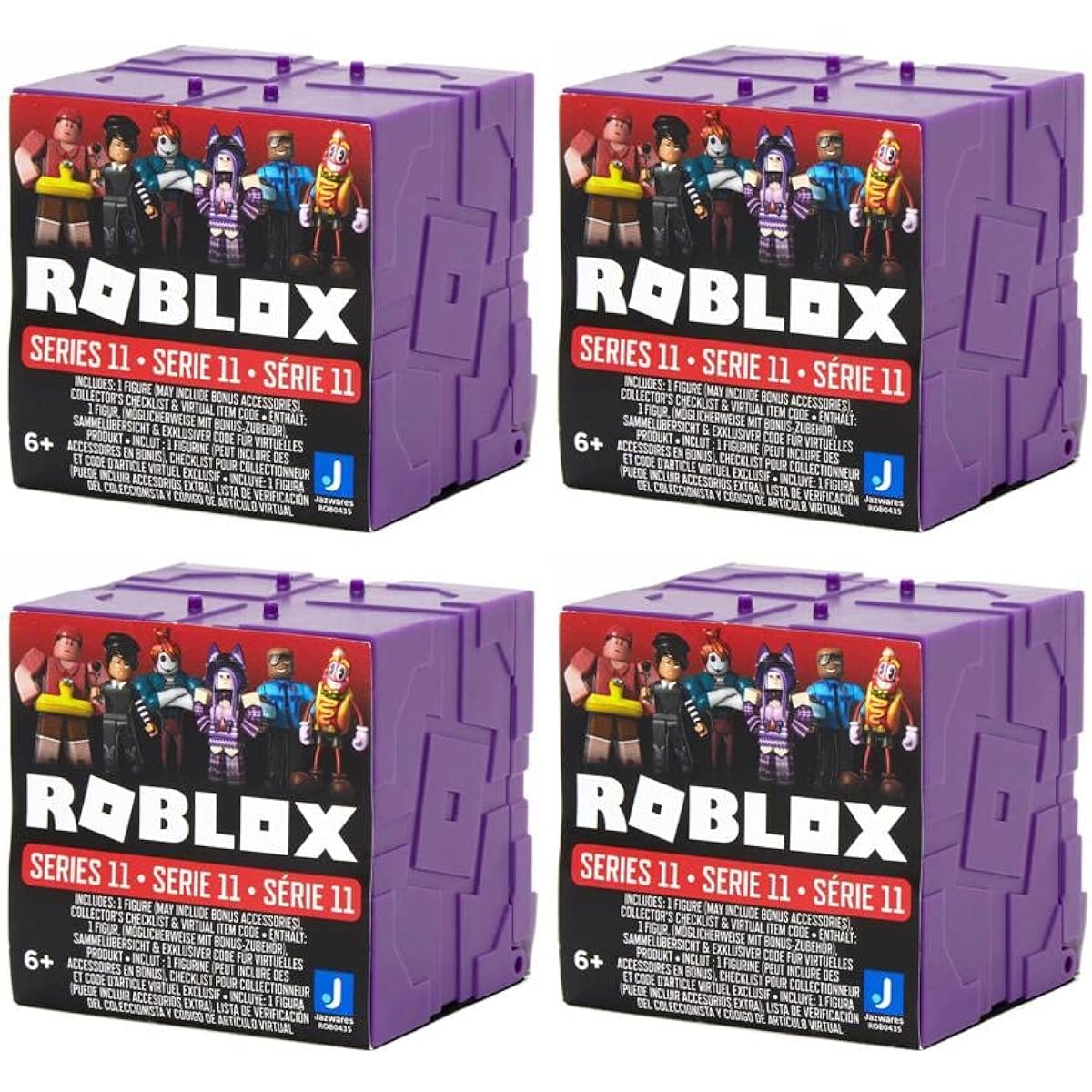 Roblox Action Collection - Series 11 Mystery Action Figures All 24 Figures! (Includes Exclusive Virtual Items) (4 Packs)