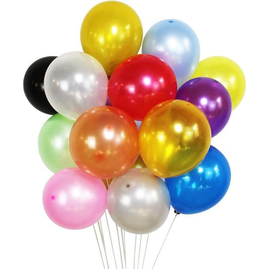130pcs 10inch Mixed Color Balloons with Beads for Kids Birthday Party Supplies