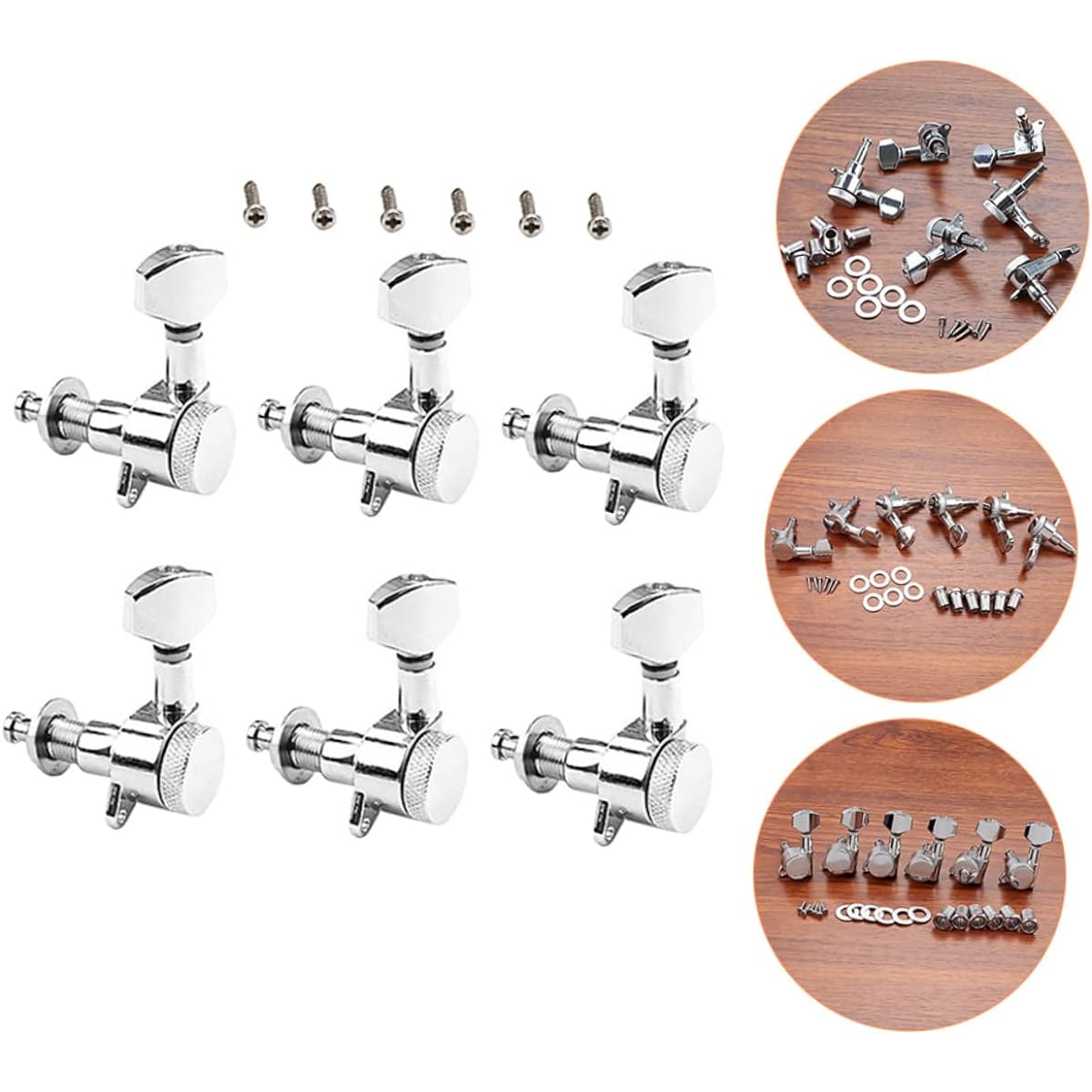 VICASKY 5 Piece Set Precision Guitar Parts Guitar Parts Sealed Pegs Tuners Electric Guitar Musical Instruments Zinc Alloy