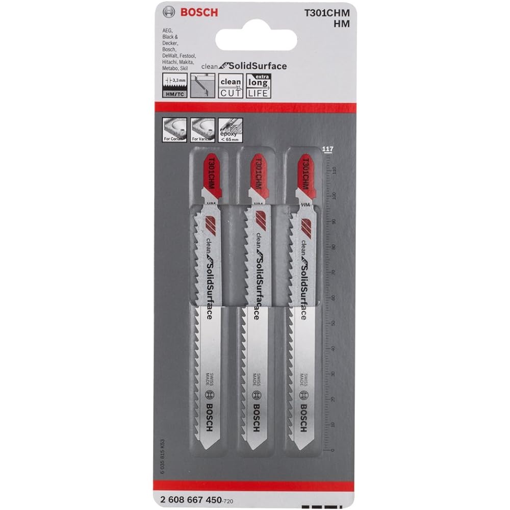BOSCH (Bosch) Reinforced plastic/artificial marble jigsaw blade set of 3 T-301CHM/3