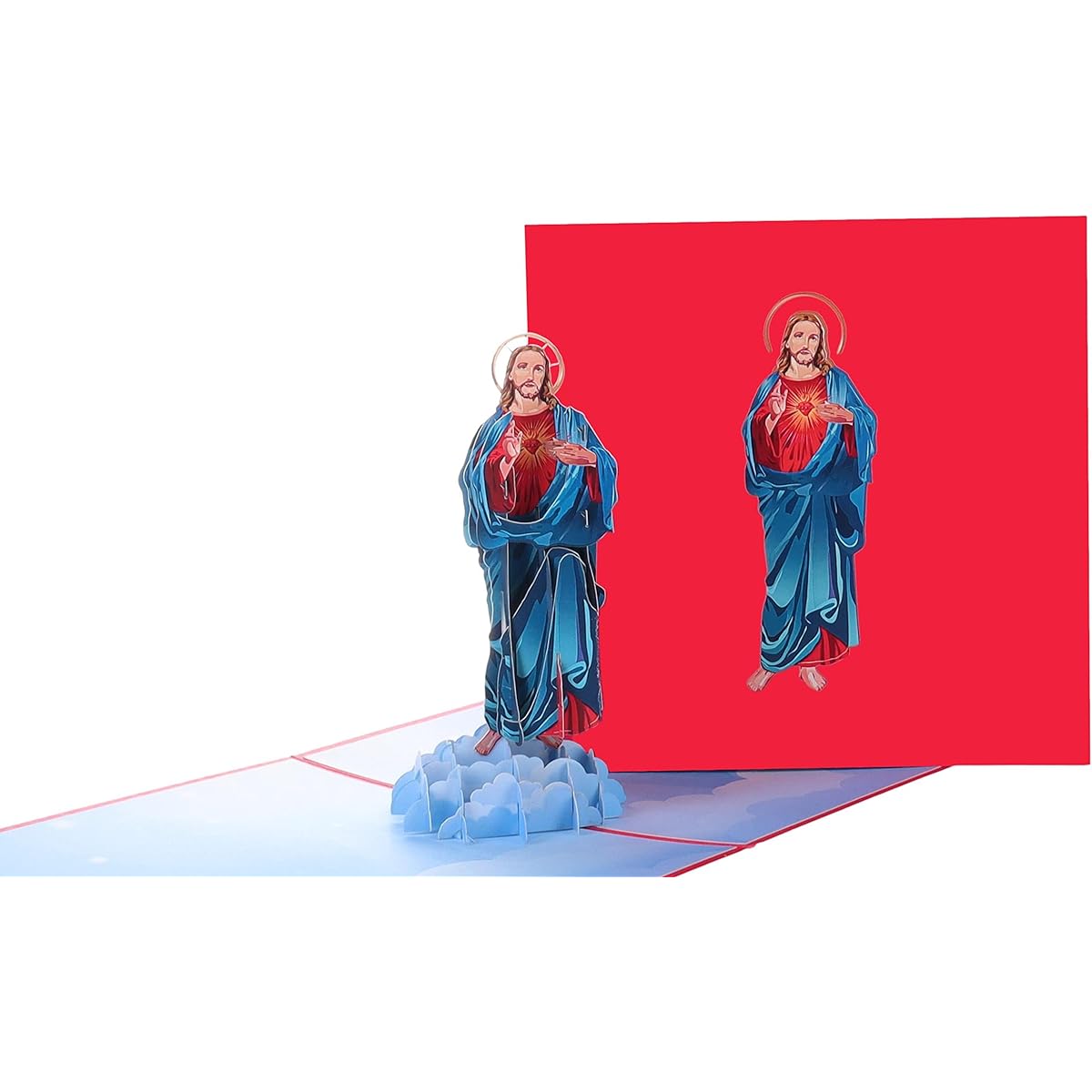 iGifts and Cards Inspirational Jesus 3D Pop Up Greeting Card - Religious Merry Christmas Wishes, Happy Easter Gift, Thank You Card for Priest, Religious Birthday Gift for Pastor, Deacon Order, 6" x 6"