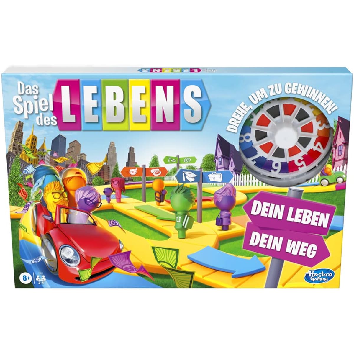 Hasbro Gaming Game of Life Board Game for the whole family for 2-4 players, for children aged 8 and up, contains colourful pens