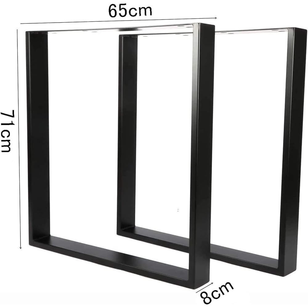 mylystar Table Kitz Legs Iron Legs Mouth Parts Legs Square 2 Pieces Set Depth 65 Height 71cm Black Steel Table Legs Iron Legs