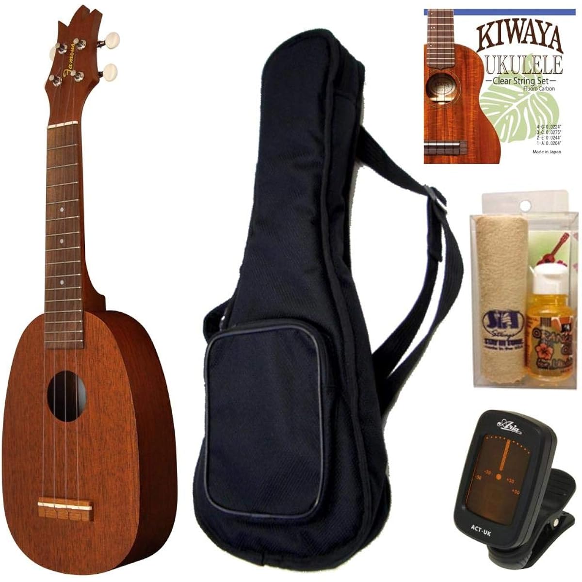[Classic 5-piece set] Famous FS-2PG Pineapple-shaped Soprano Ukulele