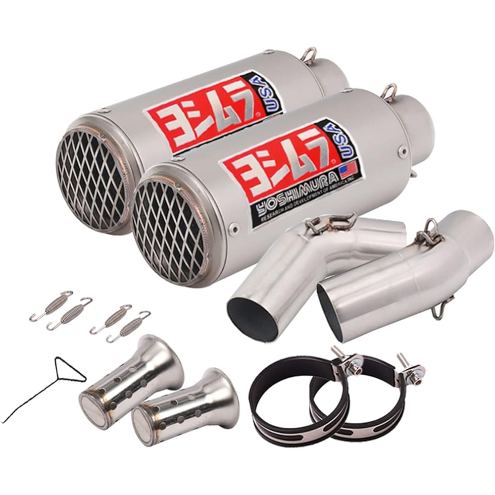 Applicable to For Ducati Monster 659 For 696 For 695 For 795 For 1100 For Hypermotard 796 Exhaust Pipe Slip-on Motorcycle Mid Pipe 51mm Muffler (Color : G1)