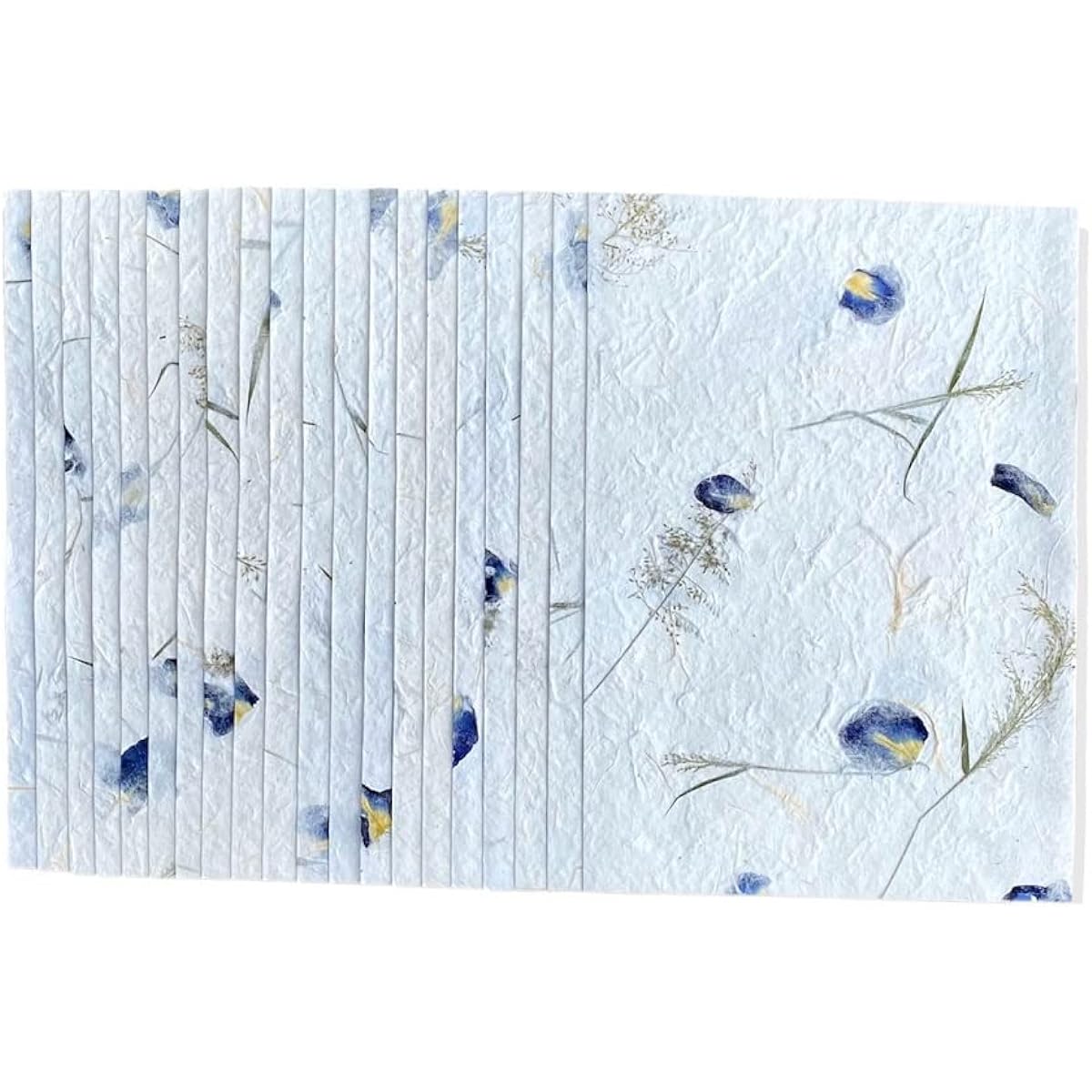 Handmade A4 Thick Mulberry Paper Sheets Flowers Leaves Grass Handmade Paper Decorative Paper Craft Paper Card Making Pape DIY Craft 20 Sheets (Blue Purple Butterfly Pea Flower/Grass Flower)