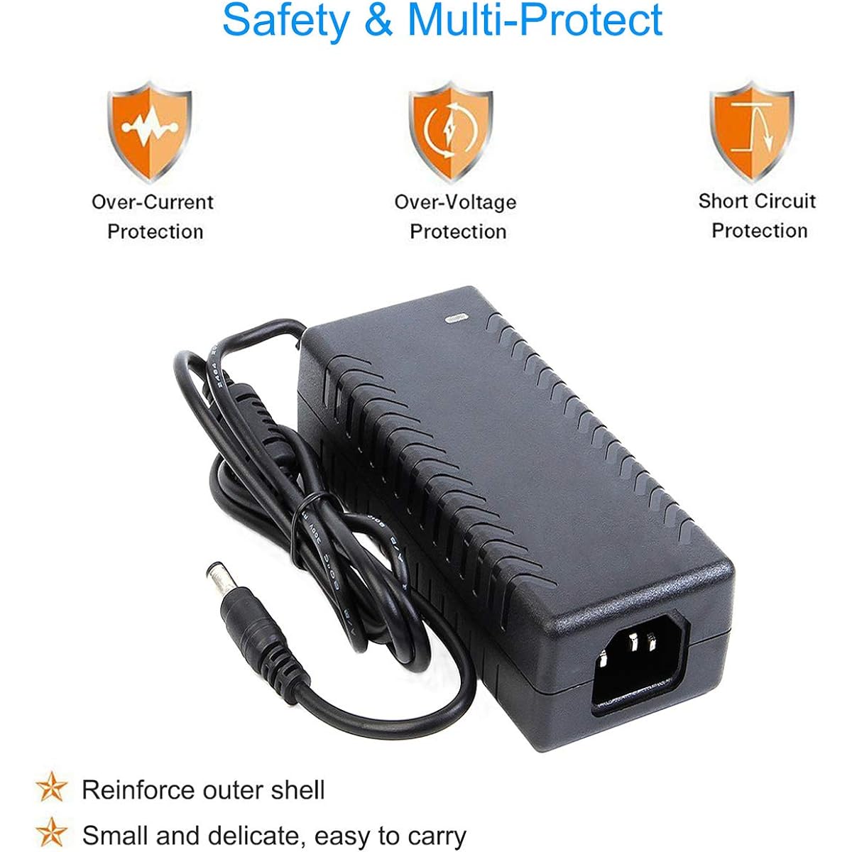 15V 3A Power Supply Universal AC 100-240V to DC 15V 3A 45W Power Adapter 110V Charger Transformer 5.5x2.5mm 2.1mm Interface Compatible with 15 Volt 1A 1.5A 2A 2.5A Devices