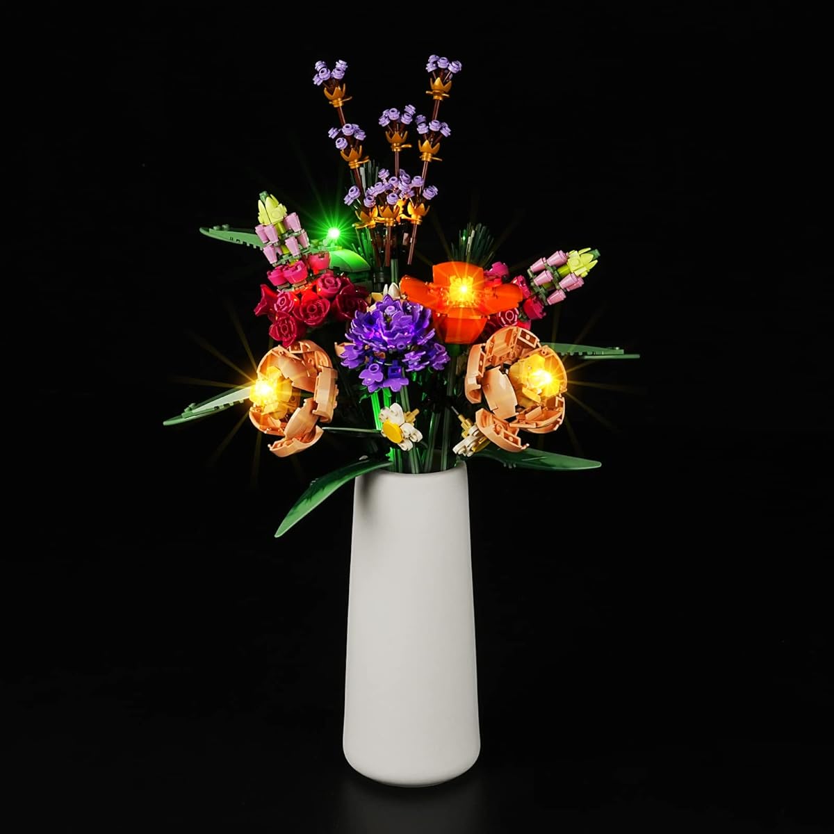 Rorliny LED Light Kit for Lego Icon Flower Bouquet 10280 Artificial Flowers Compatible with Lego 10280 (Light Only, No Lego Model)