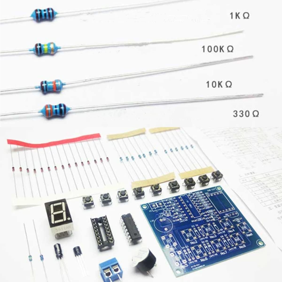 CD4511 DIY Eight-way Digital Display Answering Machine Kit Training Electronic Production Skills Competition