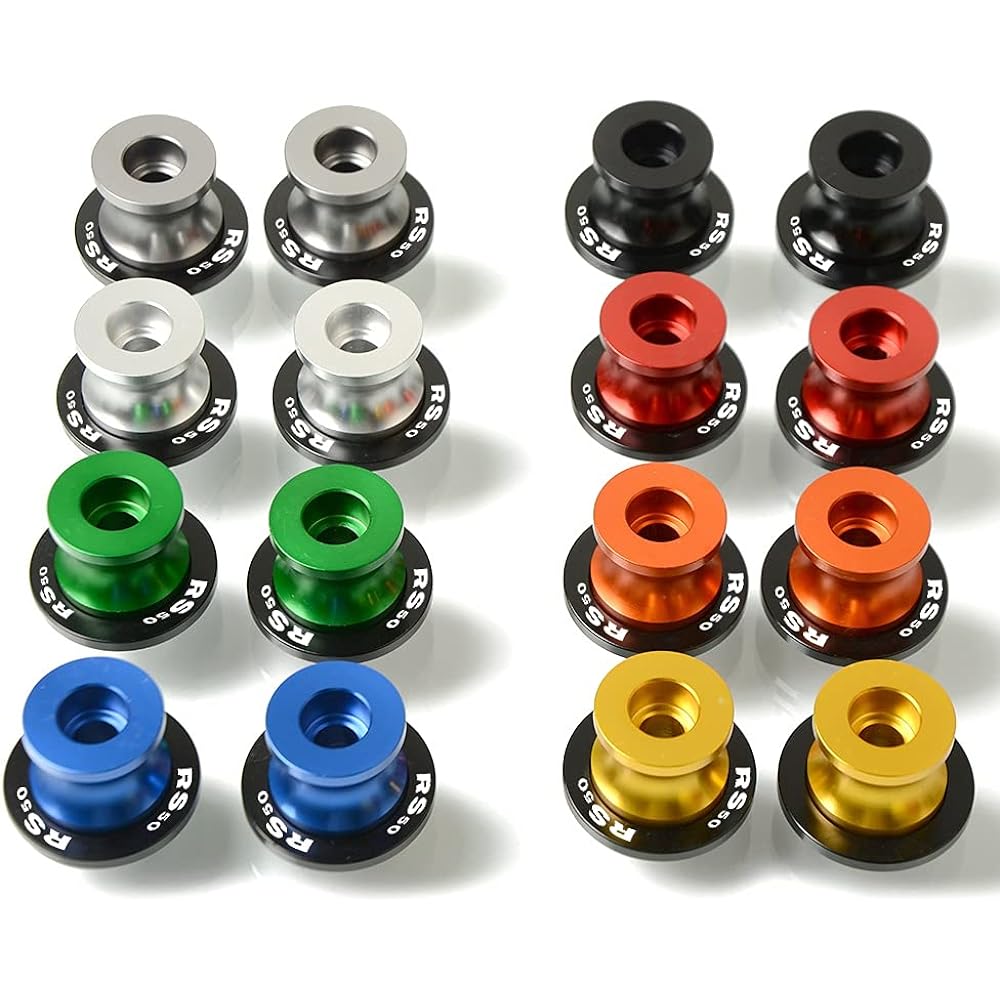 Motorcycle Swing Arm Spool Slider Motorcycle Accessories 6mm Swing Arm Slider Spool Bobbin Rs50 for Aprilia 2007 2008 2009 2010 2011 2012 2013 (Color: Blue)