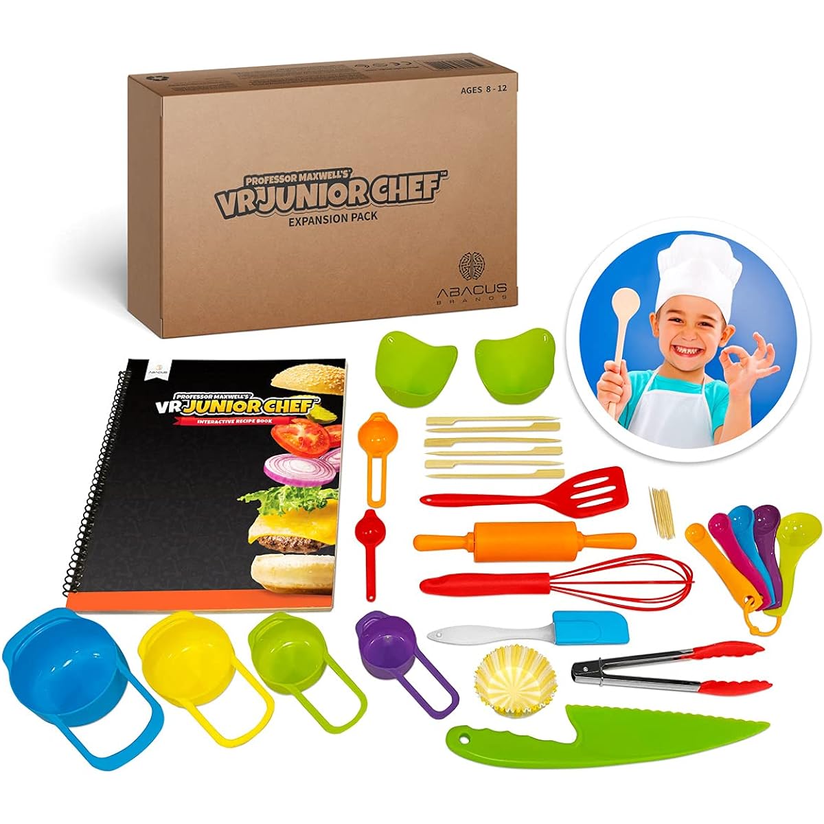 Professor Maxwell VR Junior Chef Virtual Reality Kids Cookbook and Interactive Food Science Learning Activity Set (Ingredients and Book Only - Goggles Sold Separately)