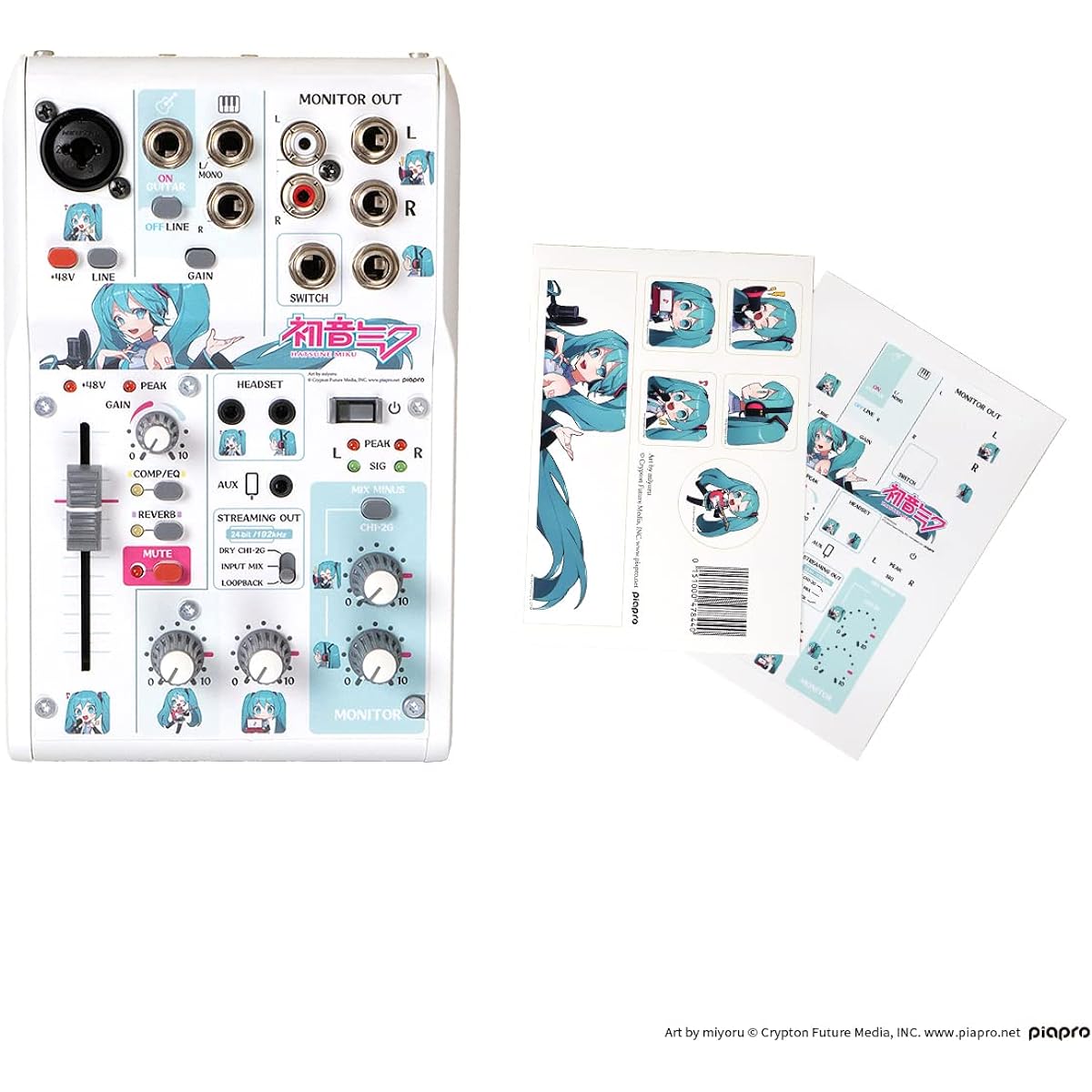 Hatsune Miku x YAMAHA AG03MK2 Overlay Sheet Set Mixer for Live Streaming and Commentary