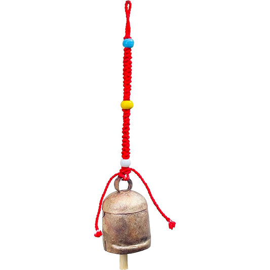 Vivanta Rope Vintage Handmade Lucky Christmas Bell, Giant Harmony Bell, Cowbell, Wall Hanging Decor, Cowbell Noise Maker, Farmhouse Wall Decor (1 Pack) 4 Inch Rustic