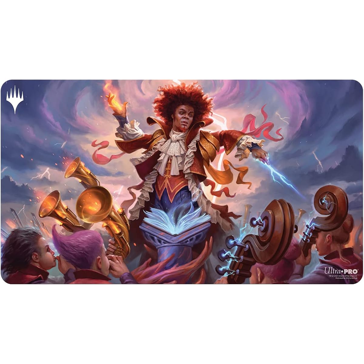 Ultra Pro - Strixhaven Zaffai, Lightning Conductor, Strixhaven Playmat Features Prismari for Magic: The Gathering, Extra Large Decorative Gaming Non-Slip Mouse Pad for Tabletop Gamers