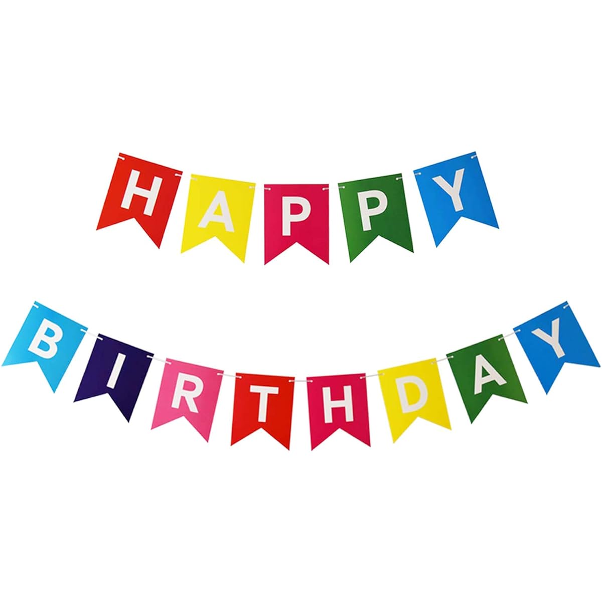 TSJ Colorful Happy Birthday Banner Bunting for Birthday Party
