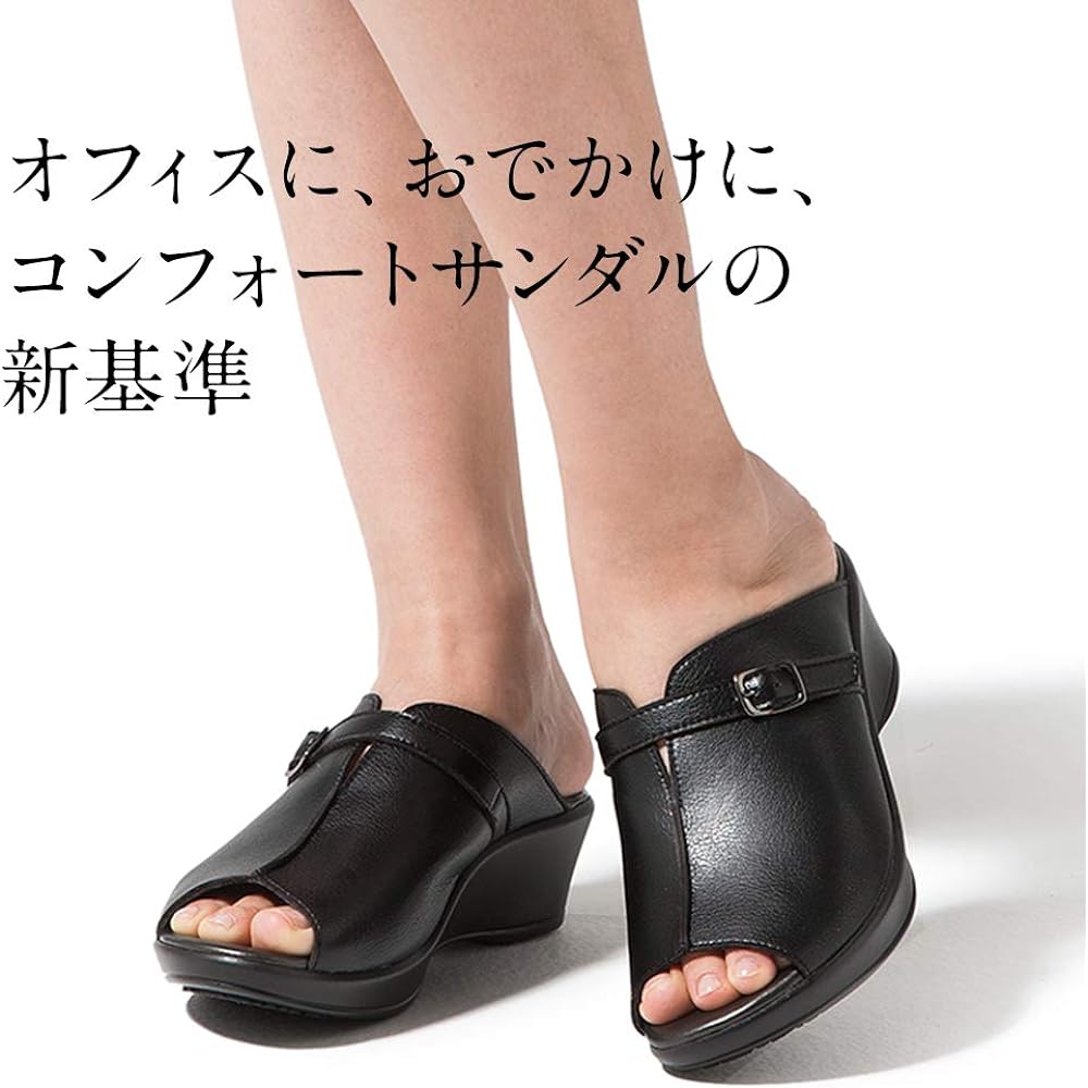 [AKAISHI] Arch Fitter 136 Comfort Mule Black L size (24.0~24.5)