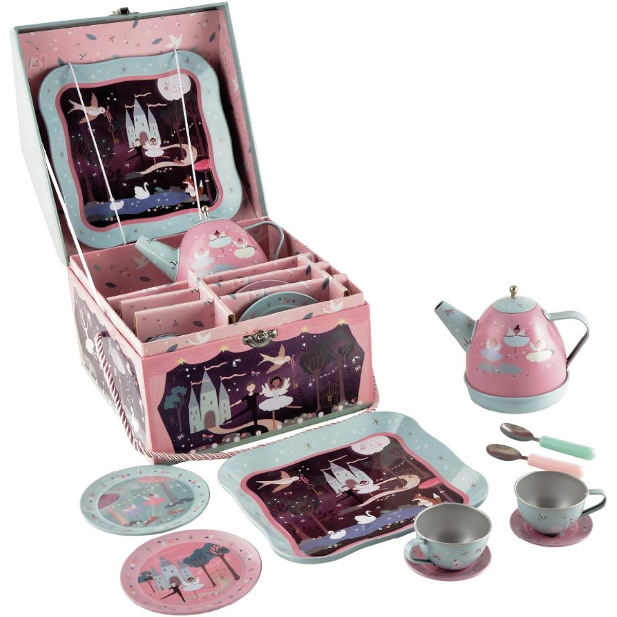 Floss & Rock 41P3652 Attractive musical canned tea set in house case