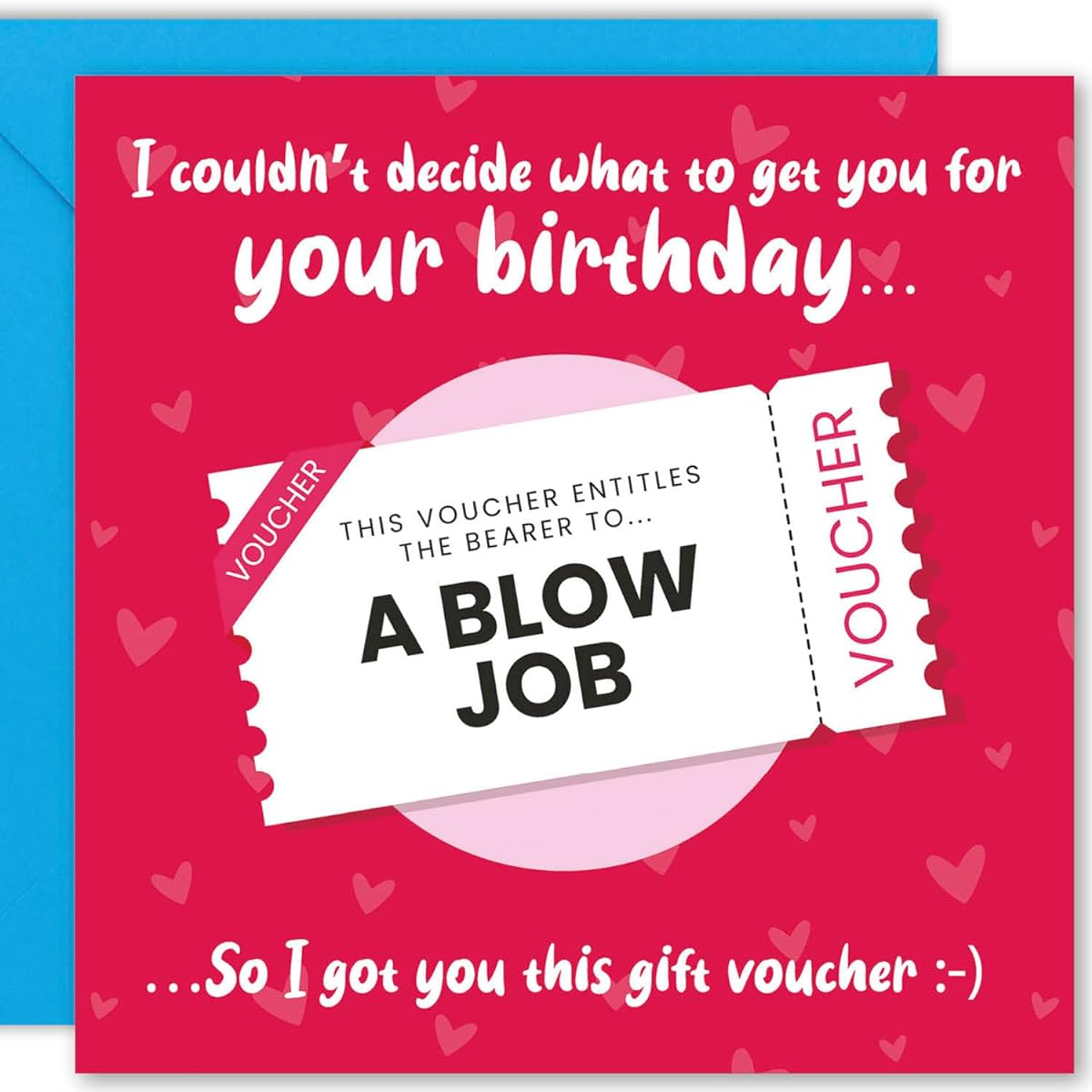 Cult Kitty - Blow J*b Birthday - Naughty Birthday Cards - Funny Birthday Cards for Men - Rude, Cheeky, Adult Themed Happy Birthday Cards - Husband, Boyfriend, Partner