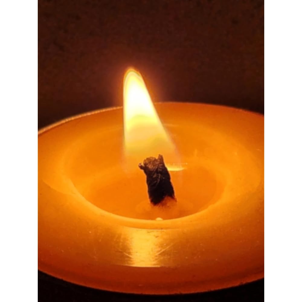 Daiyo DAIYO - Japanese candle - Made by a skilled craftsman [Rice tea light - Burning time approximately 3 hours -] - Unscented, uncolored, using only natural rice bran wax, low odor and soot, burns for a long time - [60 pieces]