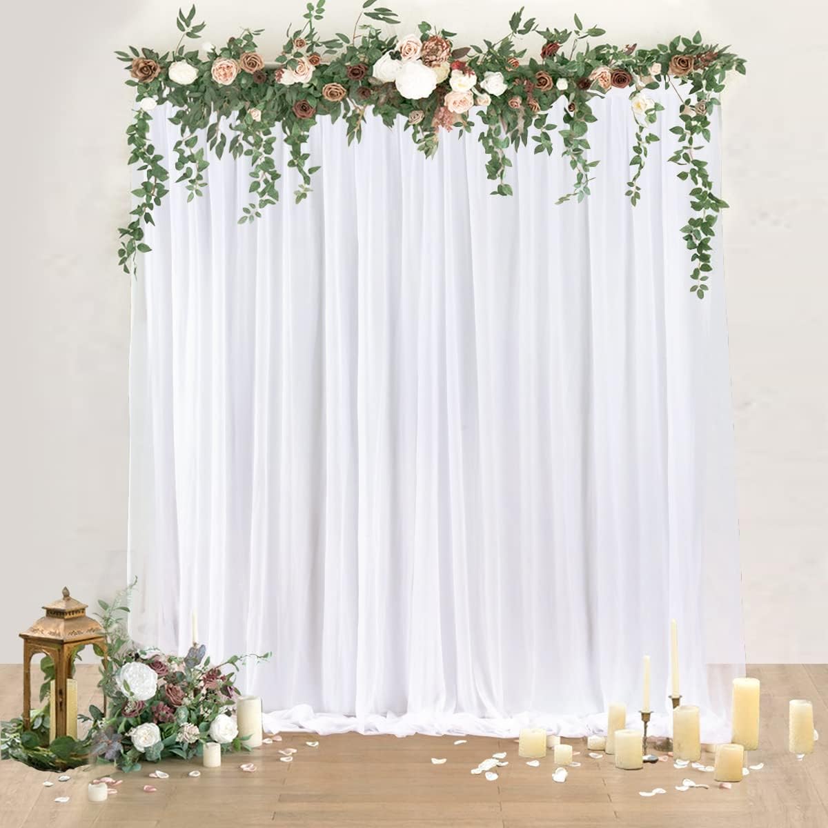 White Tulle Backdrop Curtains for Party Wedding Photography Baby Shower Birthday Bridal Decoration Wrinkle Free Drapes 5ft x 7ft