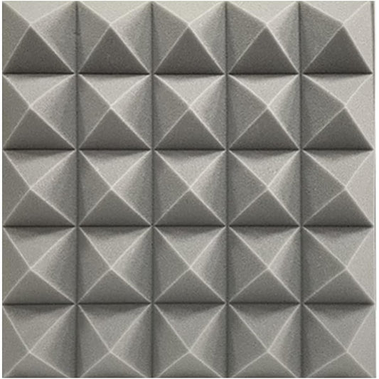 Anti-Noise Drum Room Sound Absorbing Cotton, Soundproof Foam Panel Studio Foam Wedge Tile Flame Retardant Soundproof Pad for Wall (Yellow 50*50*8CM) (Grey 50*50*8CM)