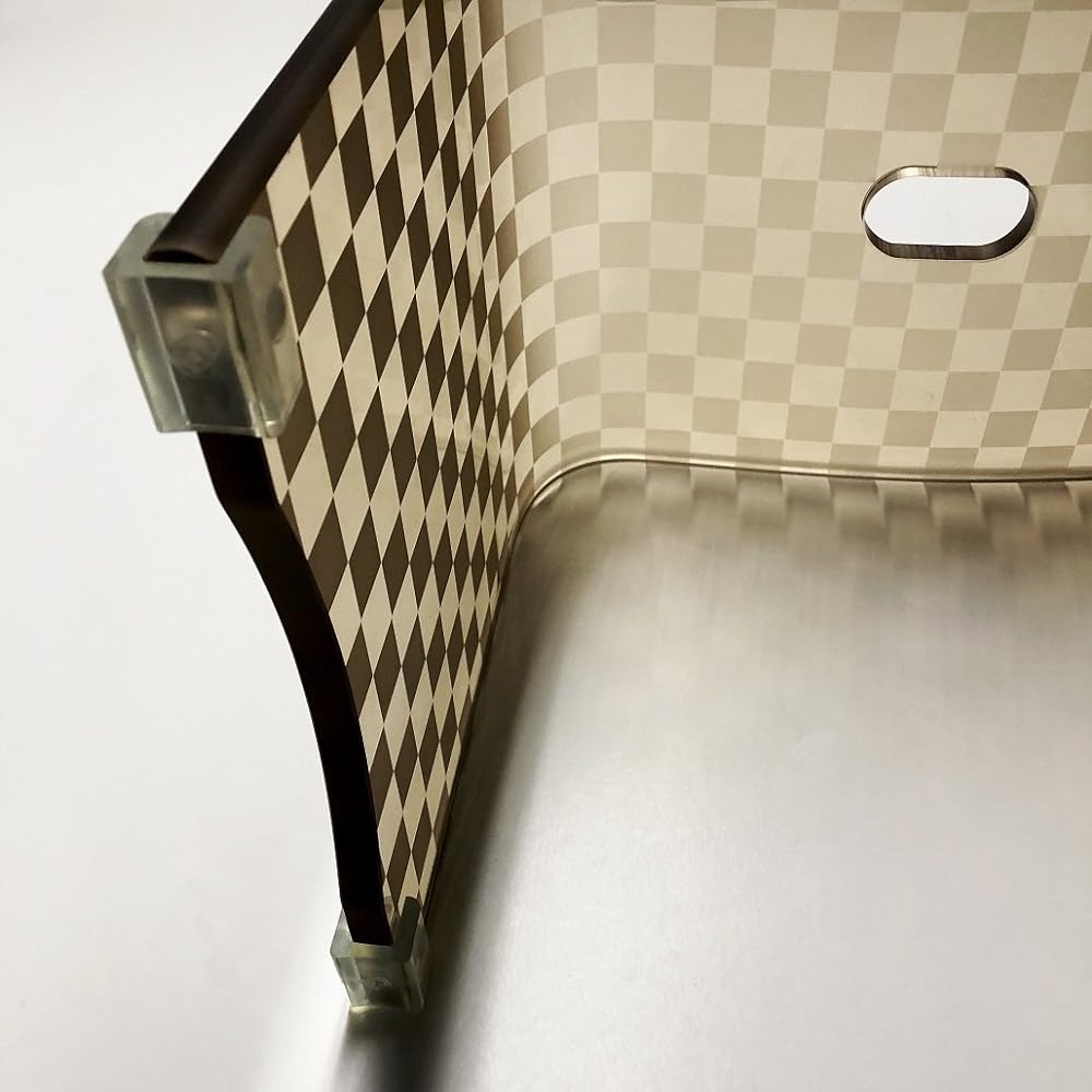 Senko Checker N Bath Chair Bath Chair L Size Height Approx. 30cm Cafe au Lait Modern Checkered Design 79972