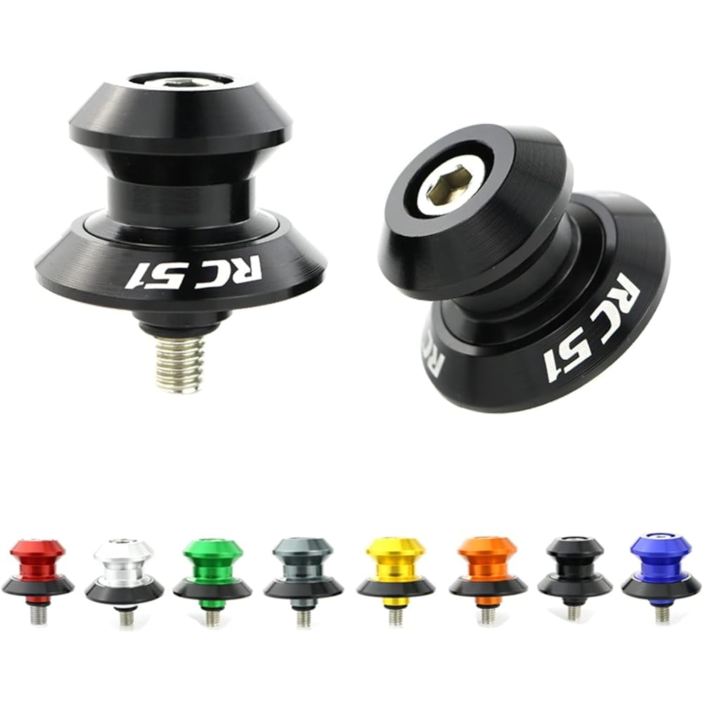 Stand Screw Slider Suitable for Honda RC51 2000 2001 2002 2003 2004 2005 2006 Swing Arm Slider Spool Bracket Spool CNC Aluminum Alloy (Color: Black)