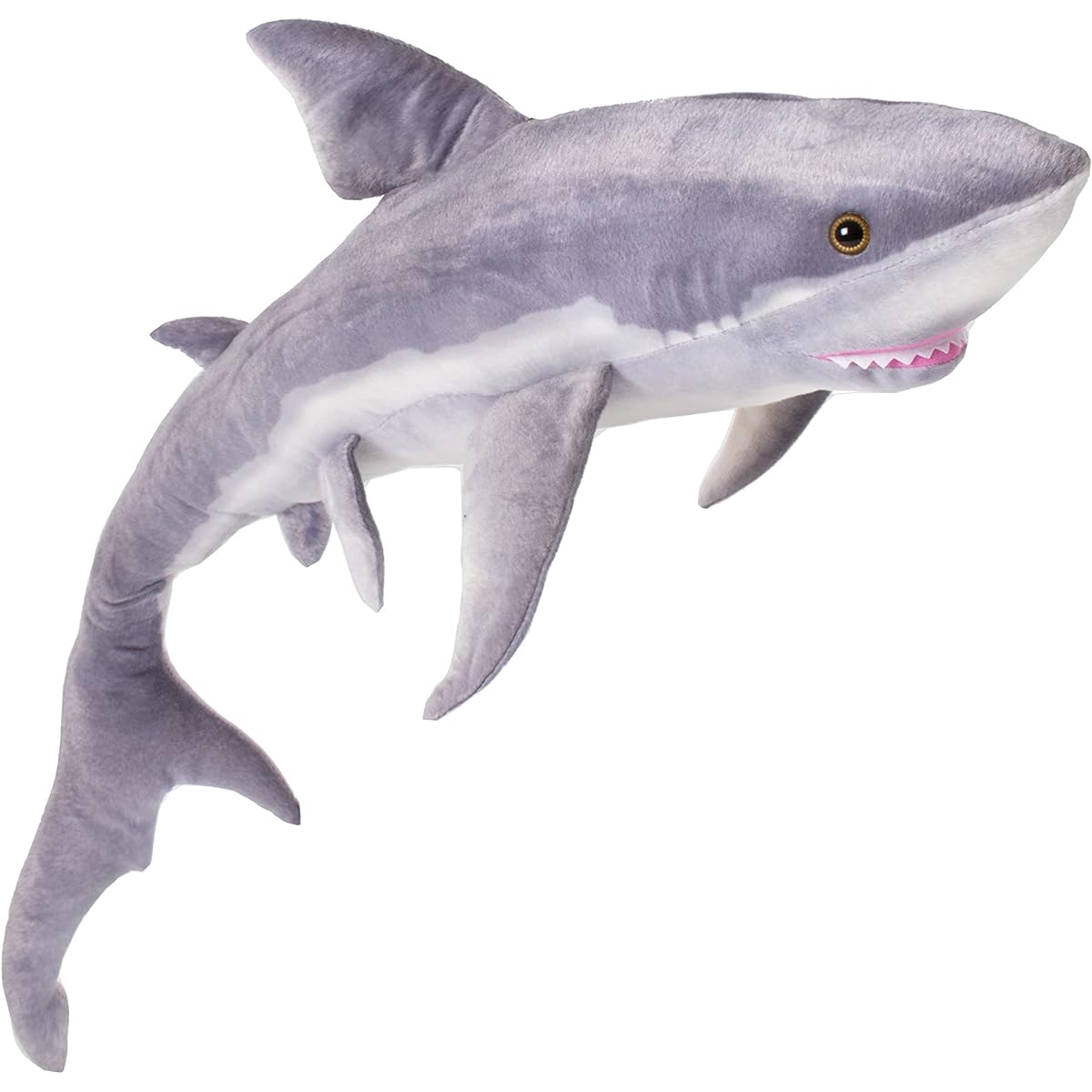 Real Planet Shark Stuffed Toy - Realistic Stuffed Animal Gift for Kids of All Ages Sea Creature Shark Stuffed Animal Christmas Birthday Present (Gray GW Shark, 51 inches)