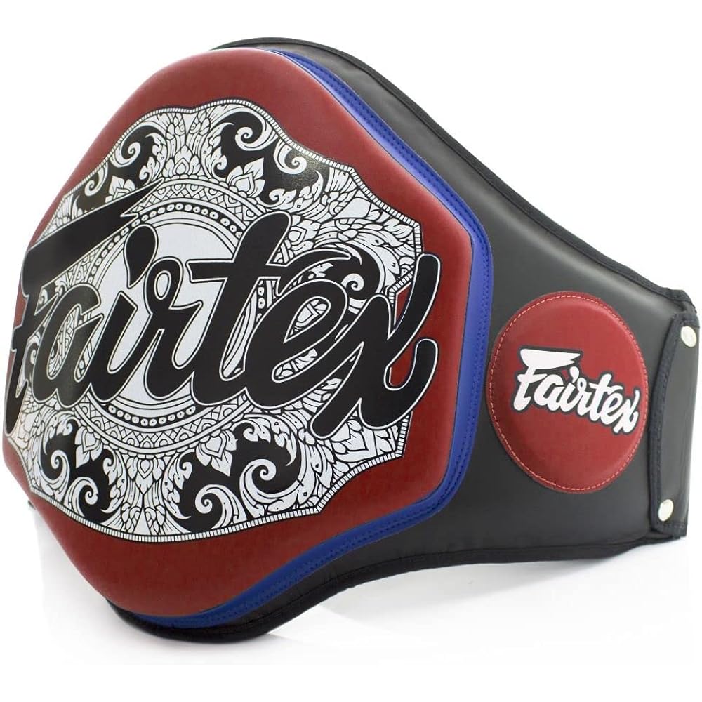 Fairtex Belly Pad Guard BPV3 Red Black Muay Thai Kickboxing MMA K1 Microfiber