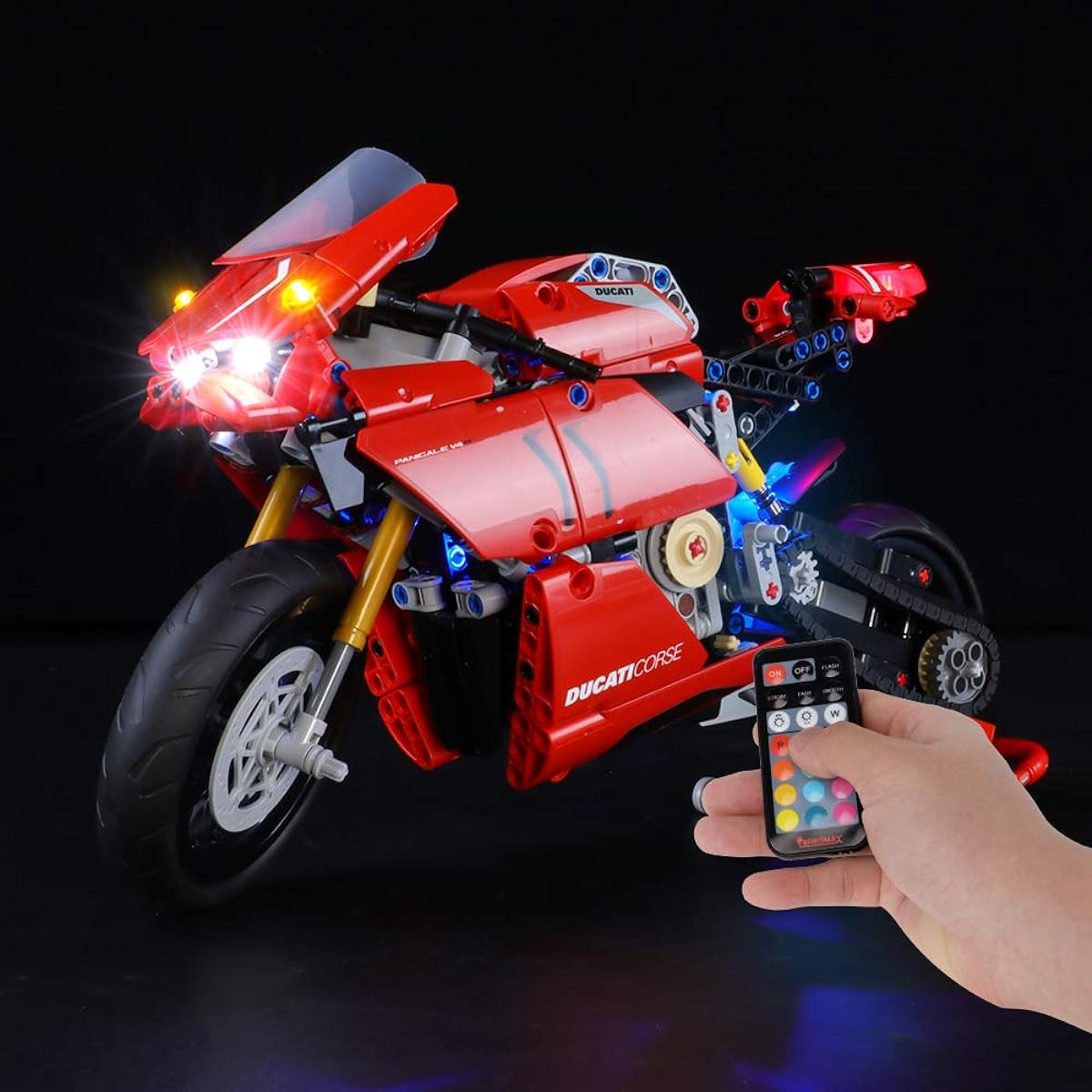 BRIKSMAX LED Light Kit for Technic Ducati Panigale V4 R - Compatible with Lego 42107 (Lego Set Not Included)