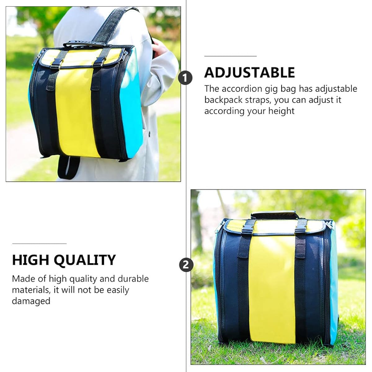 EXCEART accordion case accordion backpack accordion case gig bag backpack anti-collision middle layer musical instrument carry bag accordion case panther