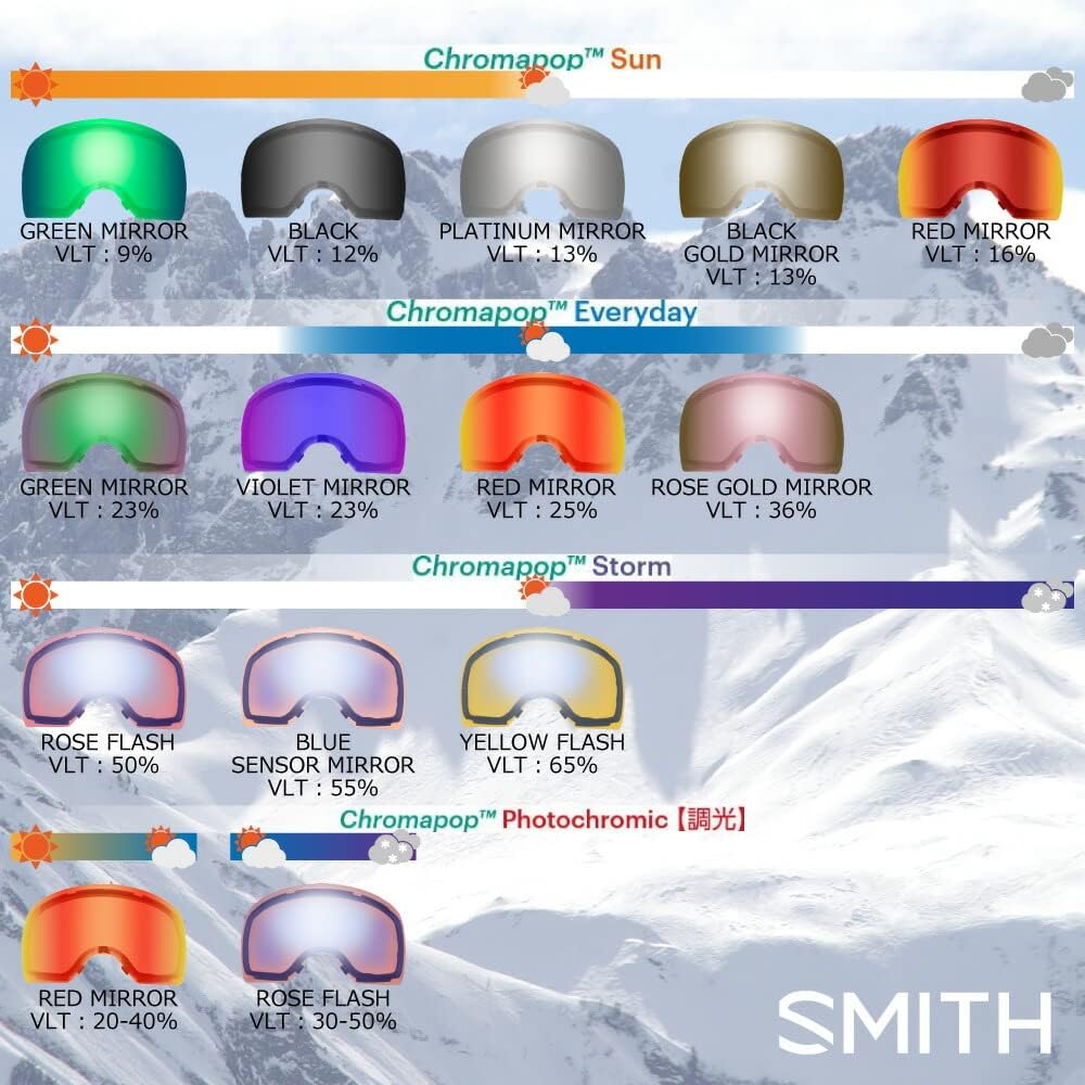 [Smith] Smith Snow Goggles Interchangeable Lens SQUAD CHROMAPOP PHOTOCHROMIC ROSE FLASH Photochromic Lens [Parallel Import]