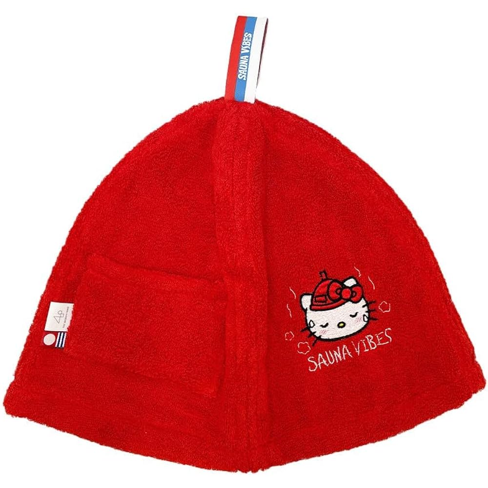 [SAUNA VIBES] Sauna Hat Sanrio Characters Collaboration Popular with Women Prevents Hot Flashes Prevents Hair Damage Includes Key Pocket Imabari Towel Certified Men's Women's