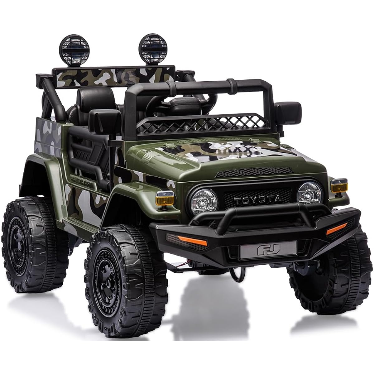 AIJYU TOYS Electric Ride-on Radio Control Land Cruiser FJ40 Kids Car [JJ2099] (Camouflage)