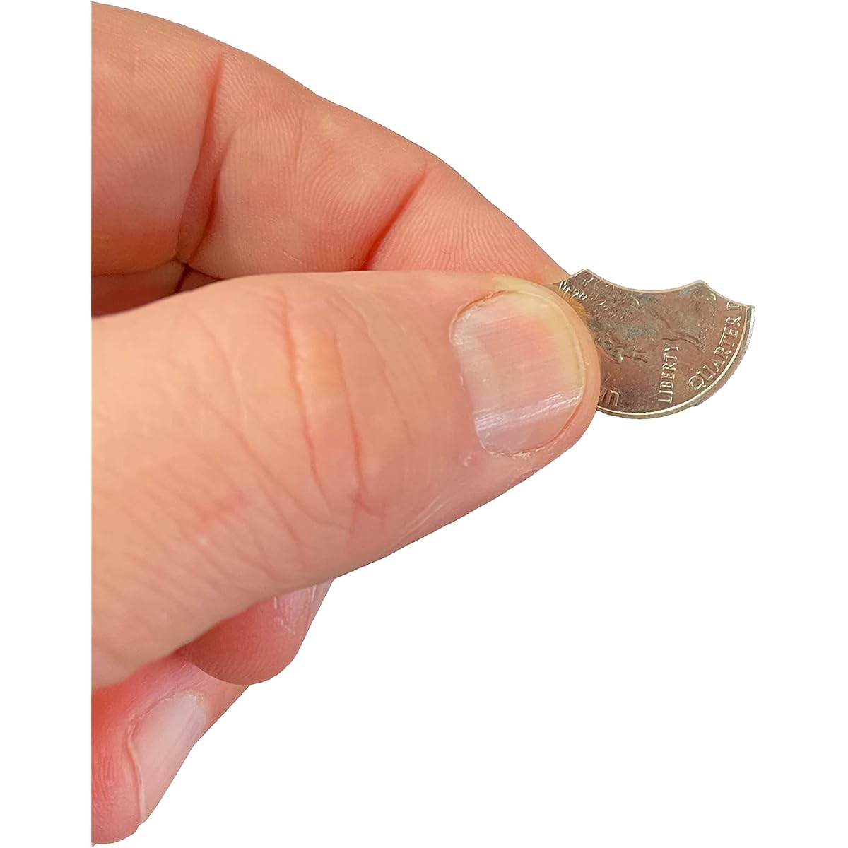 Ted's Sterling Magic Genuine US Bite Out Quarter Trick with Replacement Rubber Band