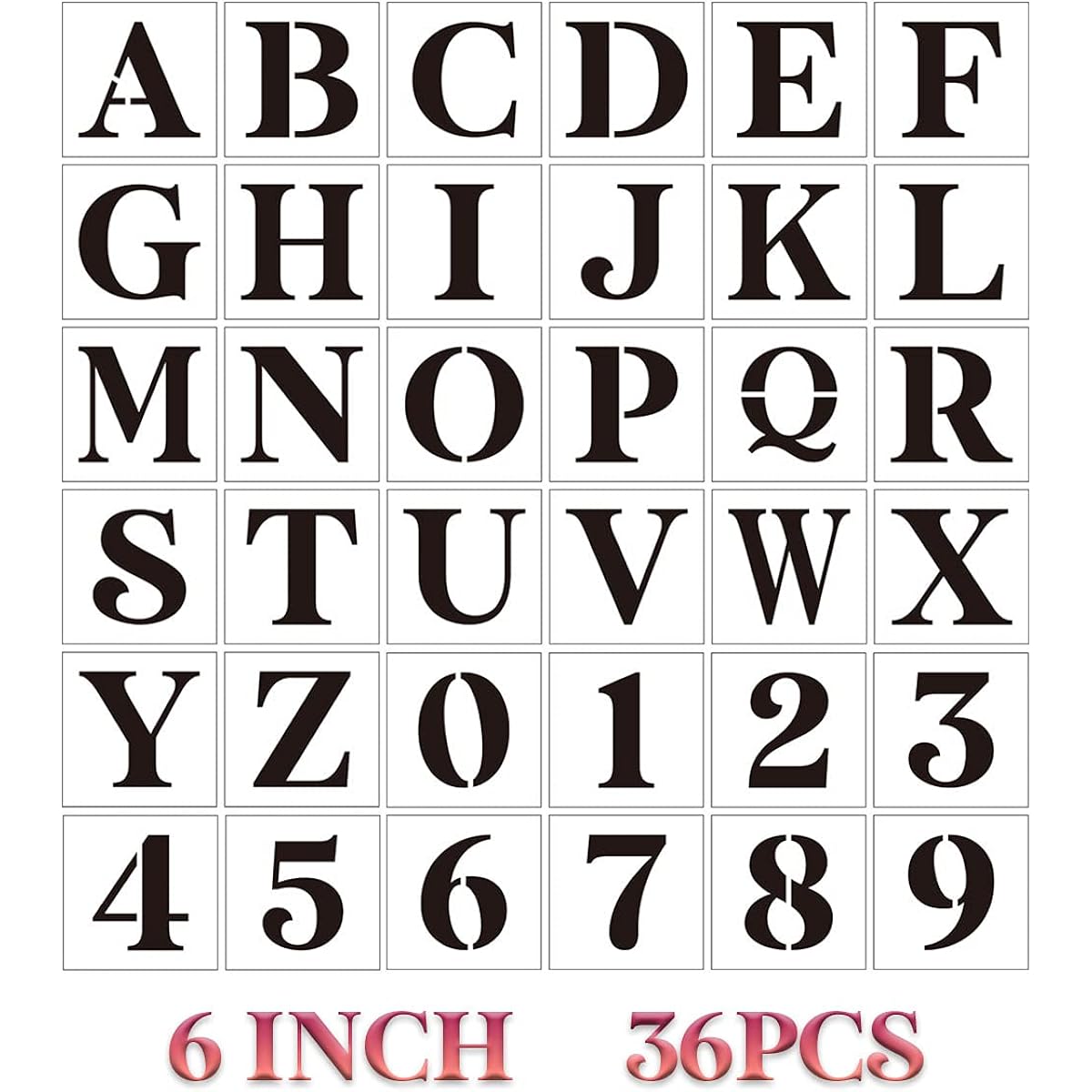 Letter Stencils for Wood Painting 6" Letter Alphabet Stencils Number Stencils Stencils for Painting Wood Wall Door Porch